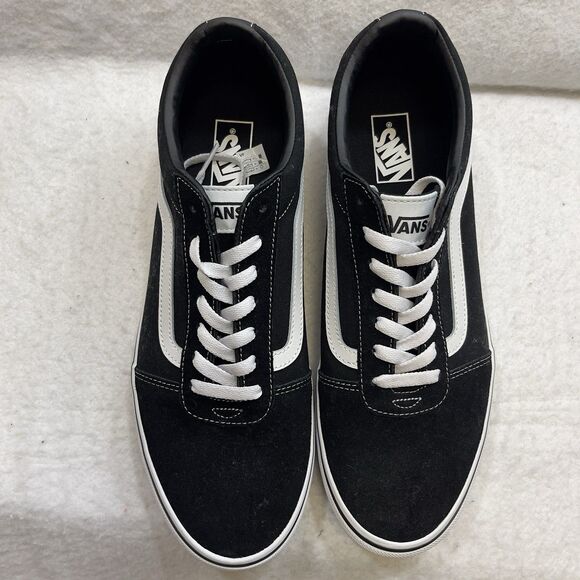 Vans Shoes Men\'s 9 Black White Ward Preppy Suede Canvas Y2K Skater Sneakers main image 7